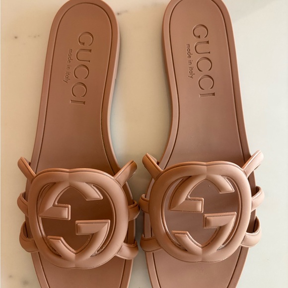 Gucci Rubber Slide Vintage Camel - Picture 2 of 6